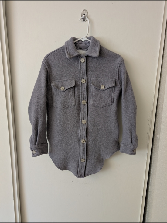 Wilfred Jackets & Blazers - Aritzia Wilfred Free Womens XS The Ganna Shirt Jacket Merino Wool Shacket Purple